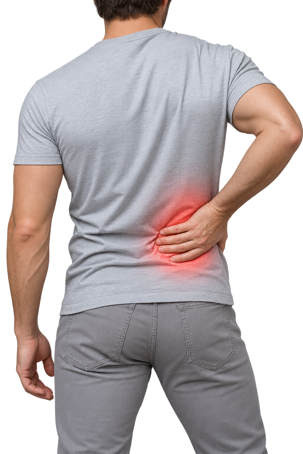 Man holding his lower back